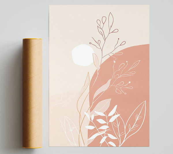 Peach Floral Bloom Giclee Print