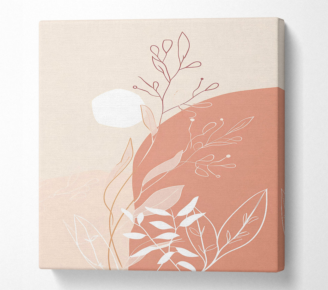  A Canvas Print of Peach Floral Bloom Canvas Wall Art