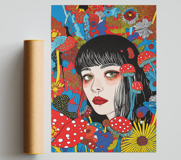 Red Floral Entrapment Poster
