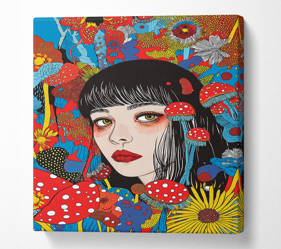  A Canvas Print of Red Floral Entrapment Canvas Art
