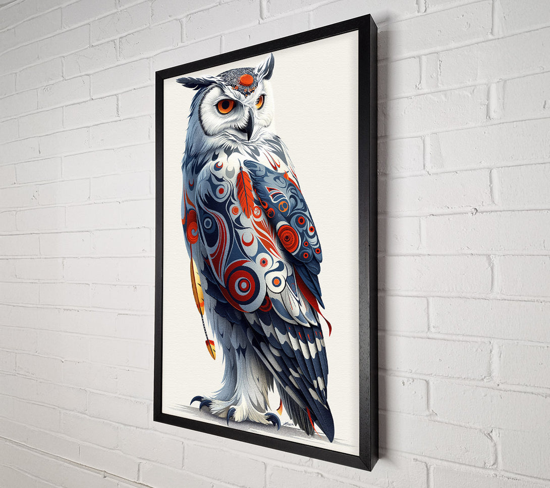  A Canvas Print of Red & Blue Owl Spirit Canvas Print