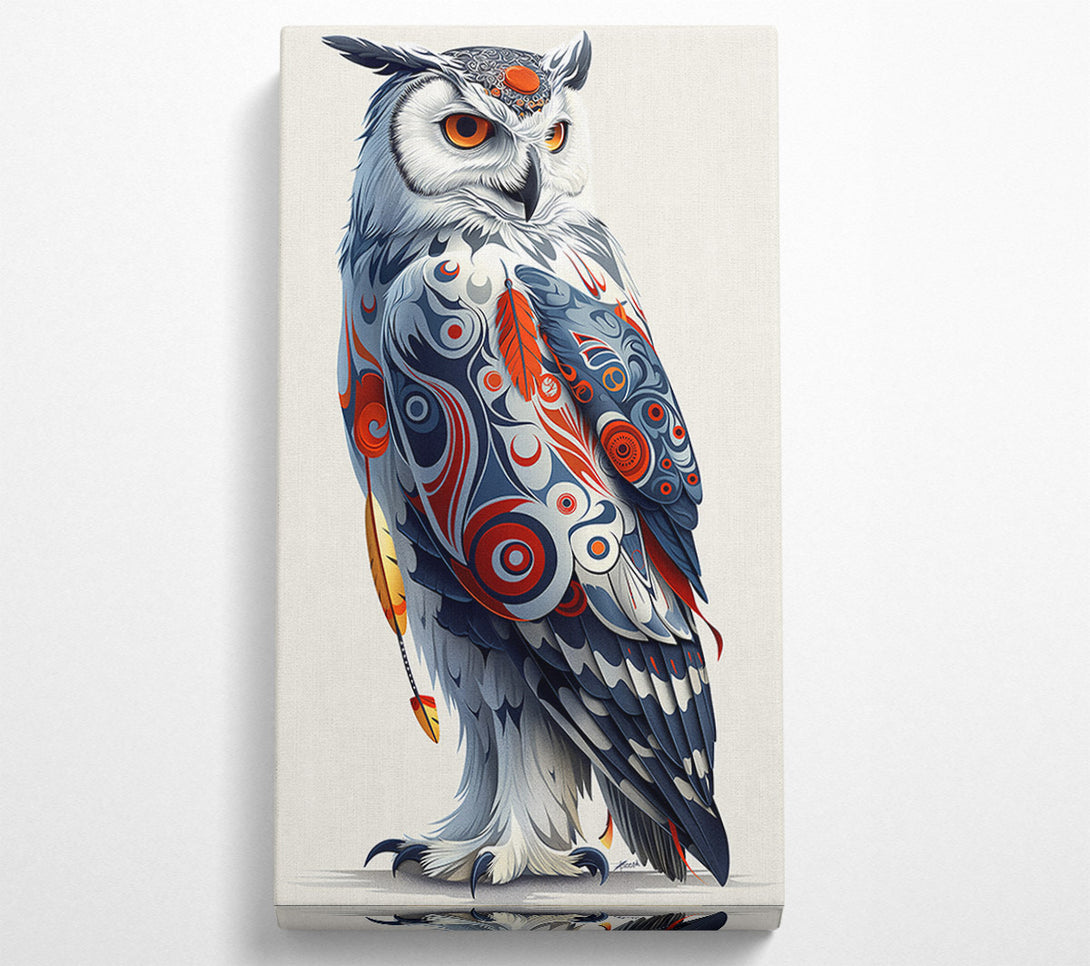  A Canvas Print of Red & Blue Owl Spirit Canvas Print