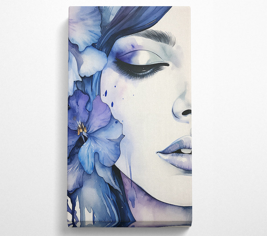  A Canvas Print of Lady With A Blue Flower Canvas Wall Art