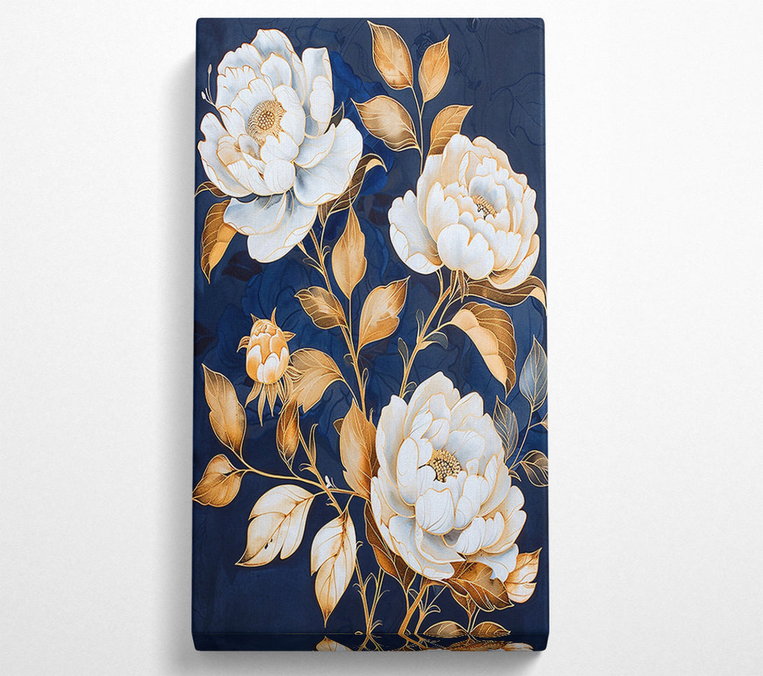  A Canvas Print of Azure Bloom Gold Canvas Art