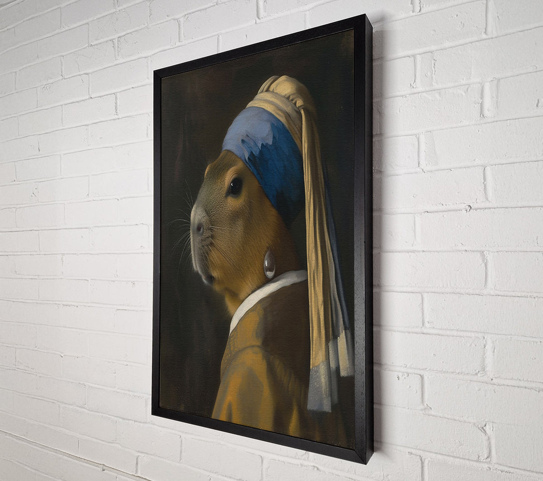  A Canvas Print of The Blue Capybara Girl Canvas Wall Art