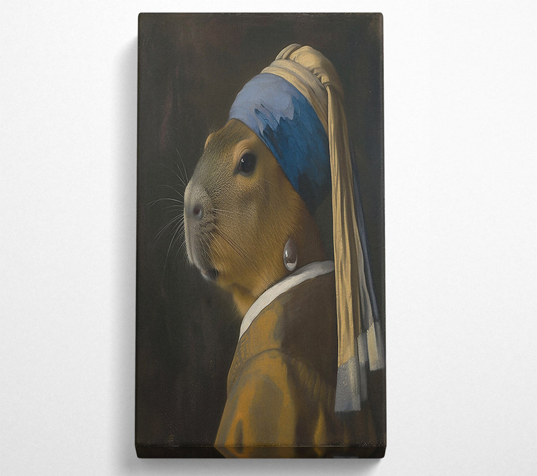  A Canvas Print of The Blue Capybara Girl Canvas Wall Art