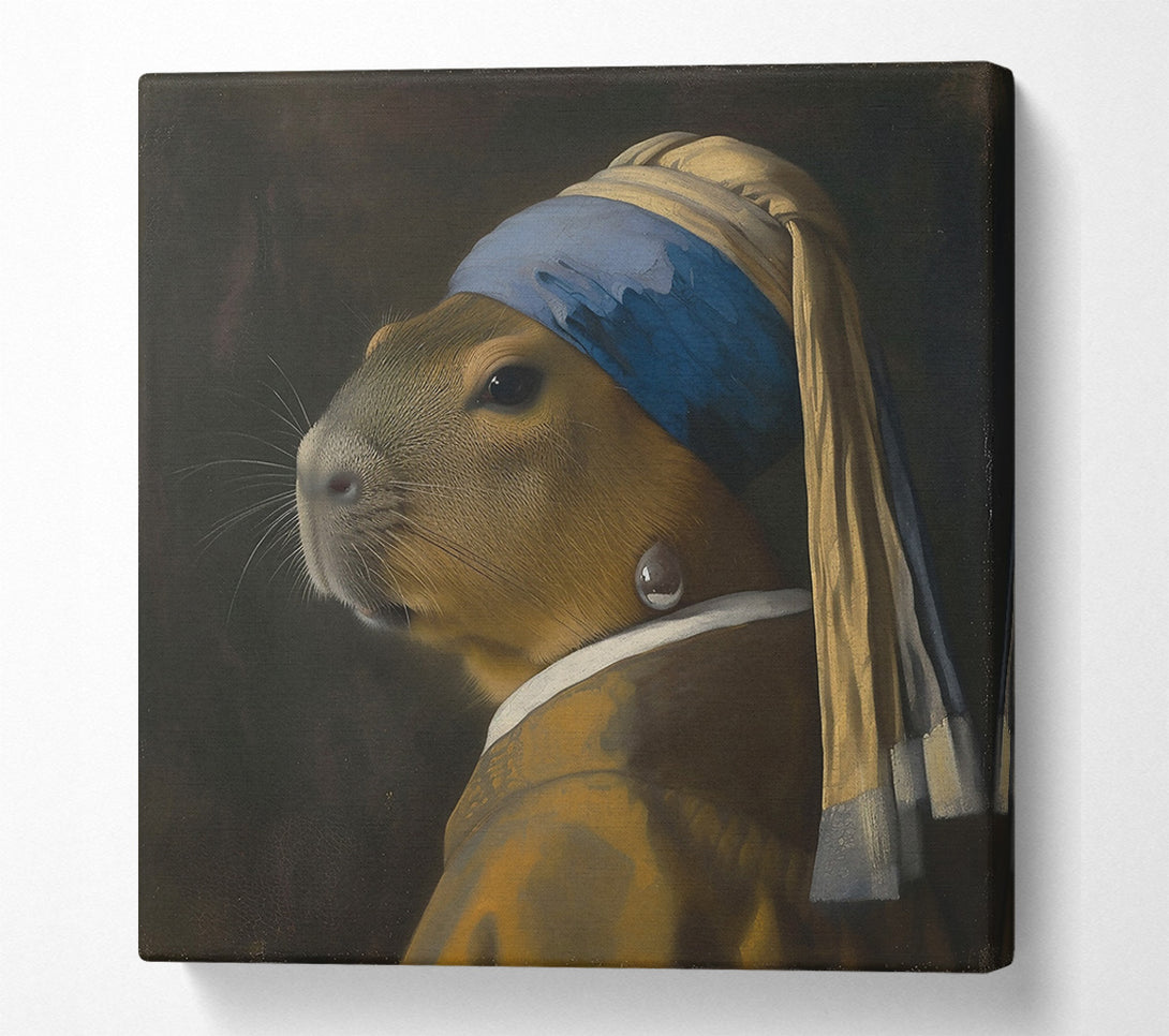  A Canvas Print of The Blue Capybara Girl Canvas Wall Art