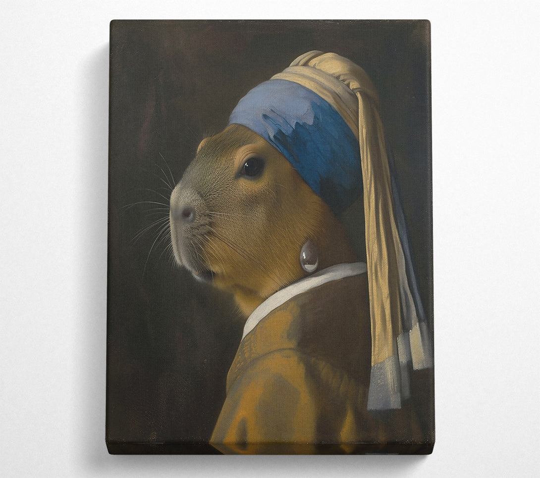  A Canvas Print of The Blue Capybara Girl Canvas Wall Art