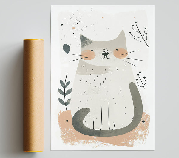 Peachy Kitty Dreams Print