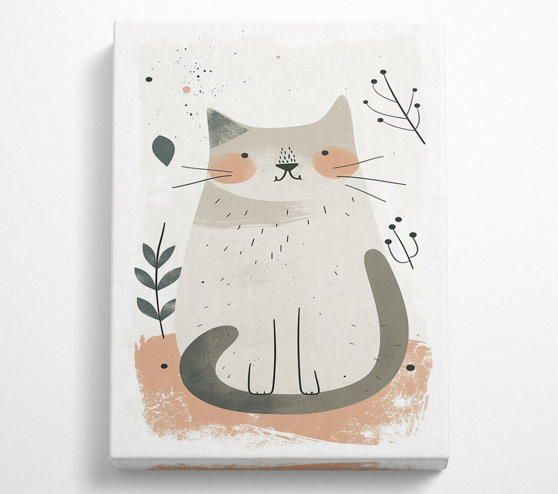  A Canvas Print of Peachy Kitty Dreams Canvas Wall Art