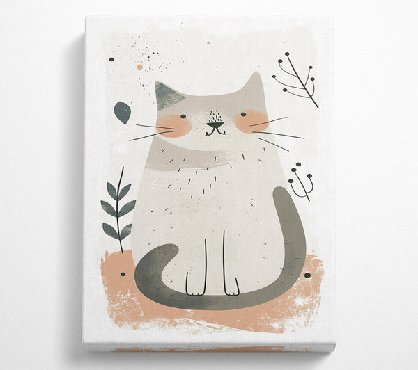  A Canvas Print of Peachy Kitty Dreams Canvas Wall Art