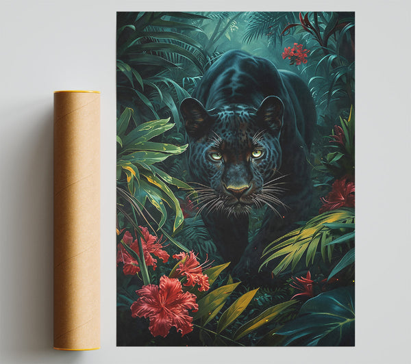 Emerald Jungle Panther Giclee Print