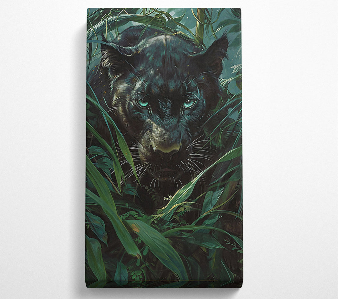  A Canvas Print of Emerald Eyes In The Black Night. Canvas Wall Art