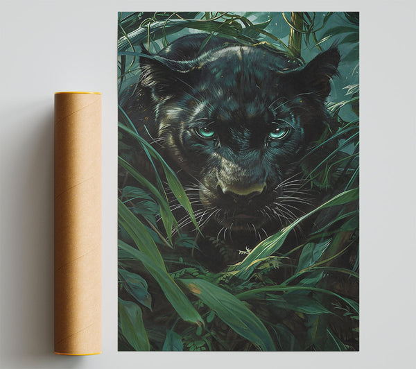 Emerald Eyes In The Black Night. Poster