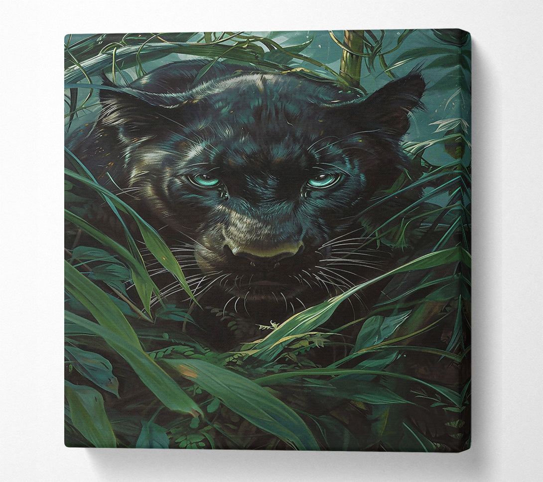  A Canvas Print of Emerald Eyes In The Black Night. Canvas Wall Art