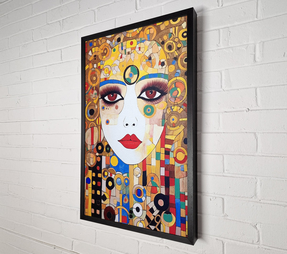  A Canvas Print of Lady With Lashes Klimt Style Canvas Art
