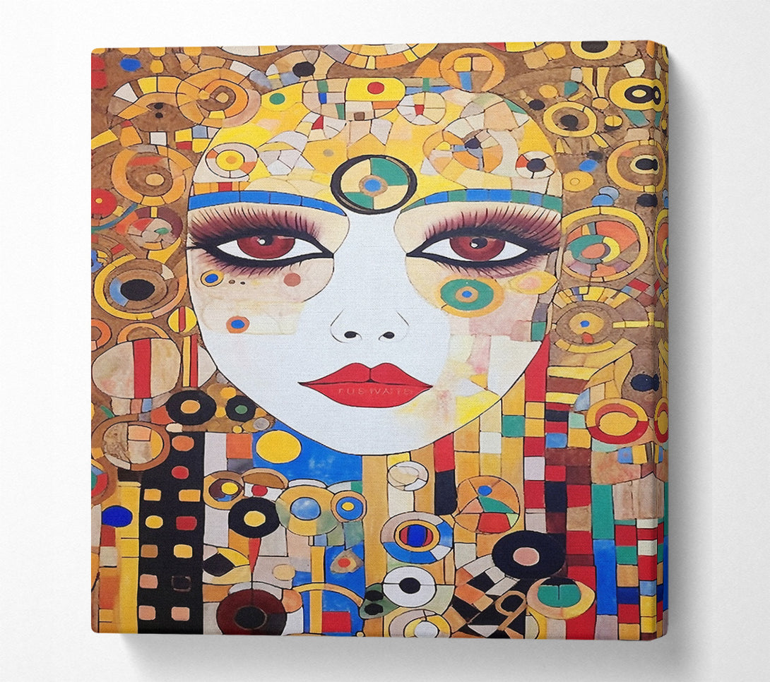  A Canvas Print of Lady With Lashes Klimt Style Canvas Art