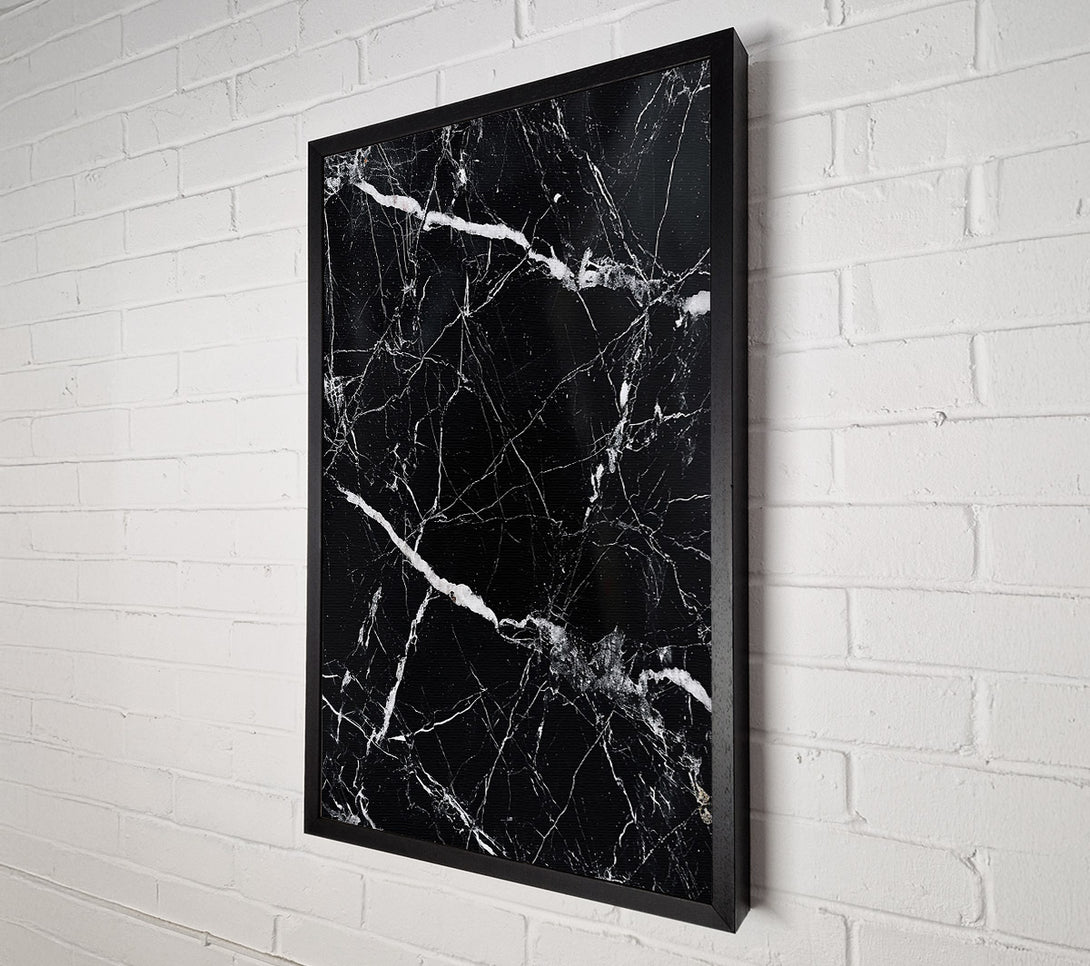  A Canvas Print of Black Marble Veins Canvas Wall Art