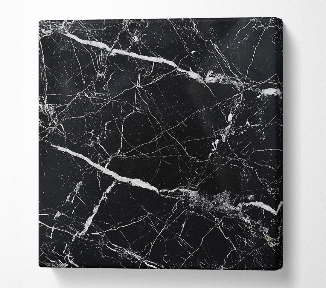  A Canvas Print of Black Marble Veins Canvas Wall Art