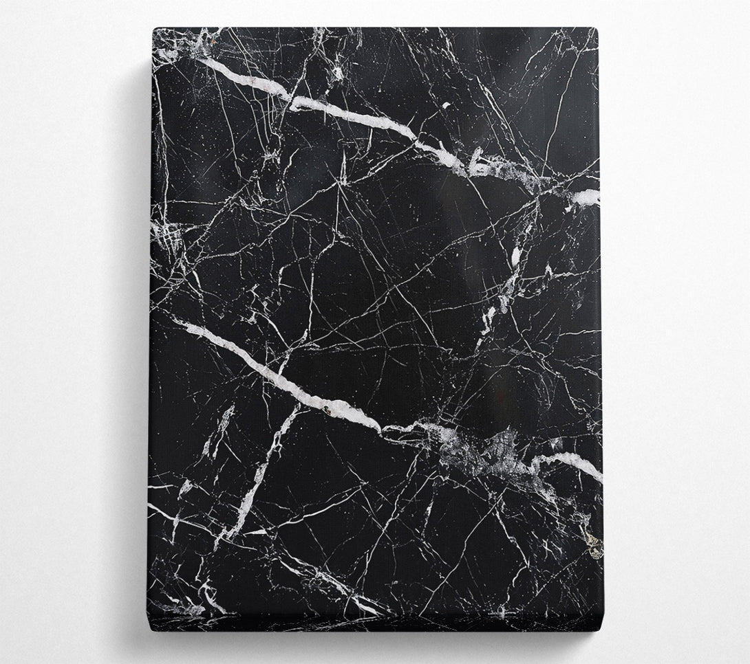  A Canvas Print of Black Marble Veins Canvas Wall Art