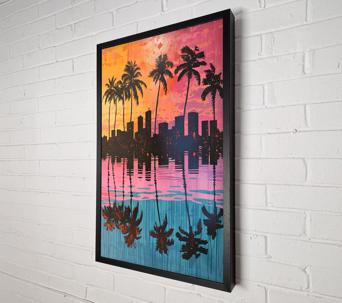  A Canvas Print of Pink City Reflections Canvas Print
