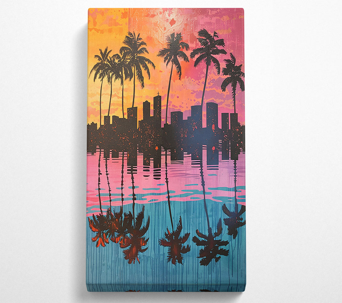  A Canvas Print of Pink City Reflections Canvas Print