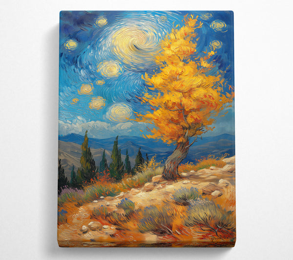  A Canvas Print of Golden Sky Swirl Canvas Wall Art