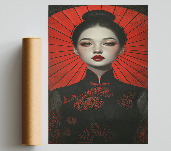 Lady With Umbrella Giclee Print
