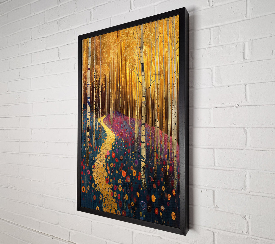  A Canvas Print of Golden Path Through Teal Woods Canvas Art