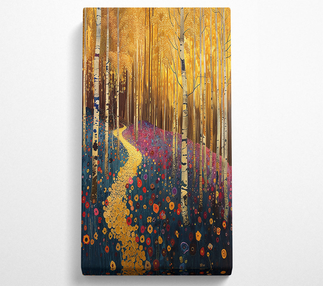  A Canvas Print of Golden Path Through Teal Woods Canvas Art