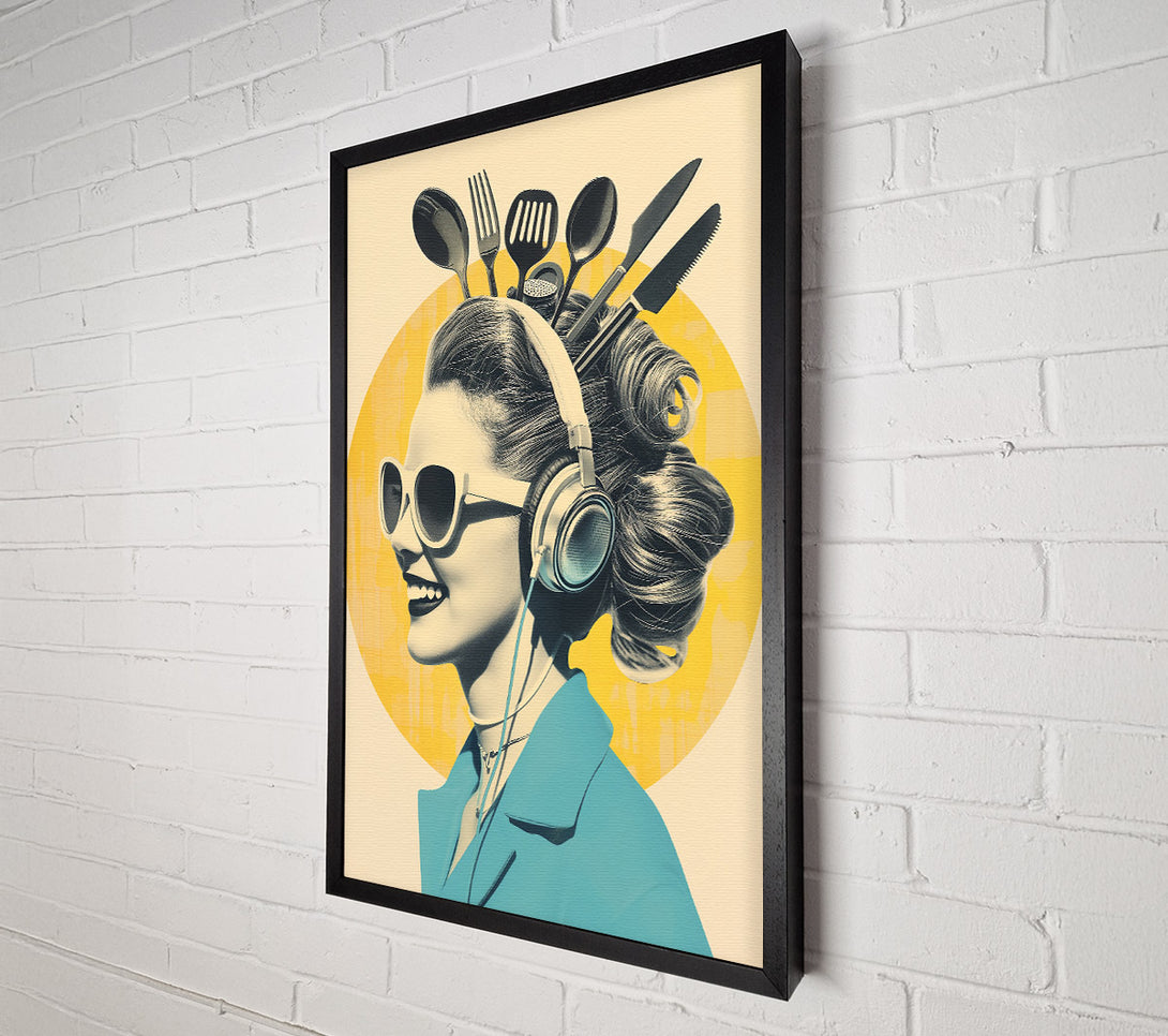  A Canvas Print of Blue Kitchen Groove. Canvas Art