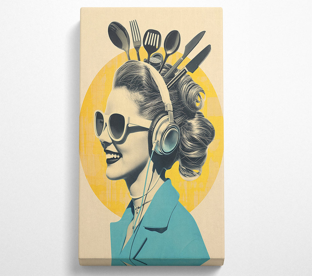  A Canvas Print of Blue Kitchen Groove. Canvas Art