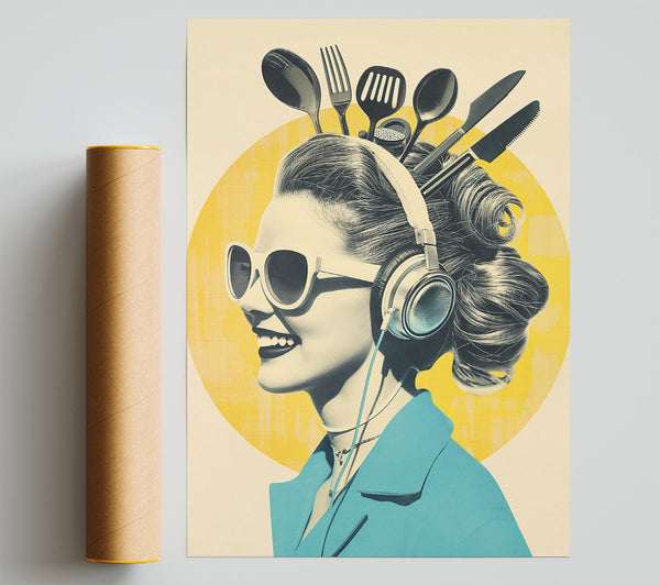 Blue Kitchen Groove. Print