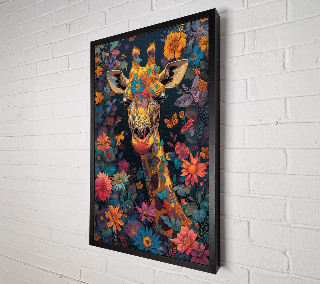  A Canvas Print of Golden Giraffe Blooms Canvas Wall Art