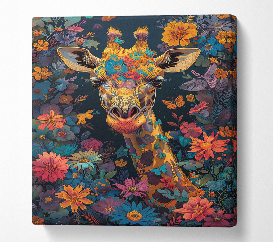  A Canvas Print of Golden Giraffe Blooms Canvas Wall Art