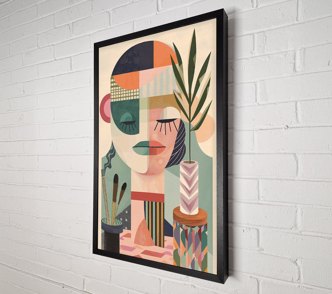  A Canvas Print of Pink Geometric Serenity Canvas Print