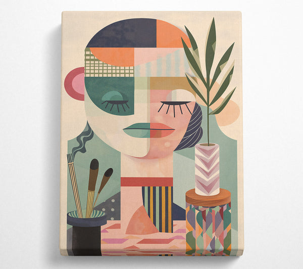  A Canvas Print of Pink Geometric Serenity Canvas Print