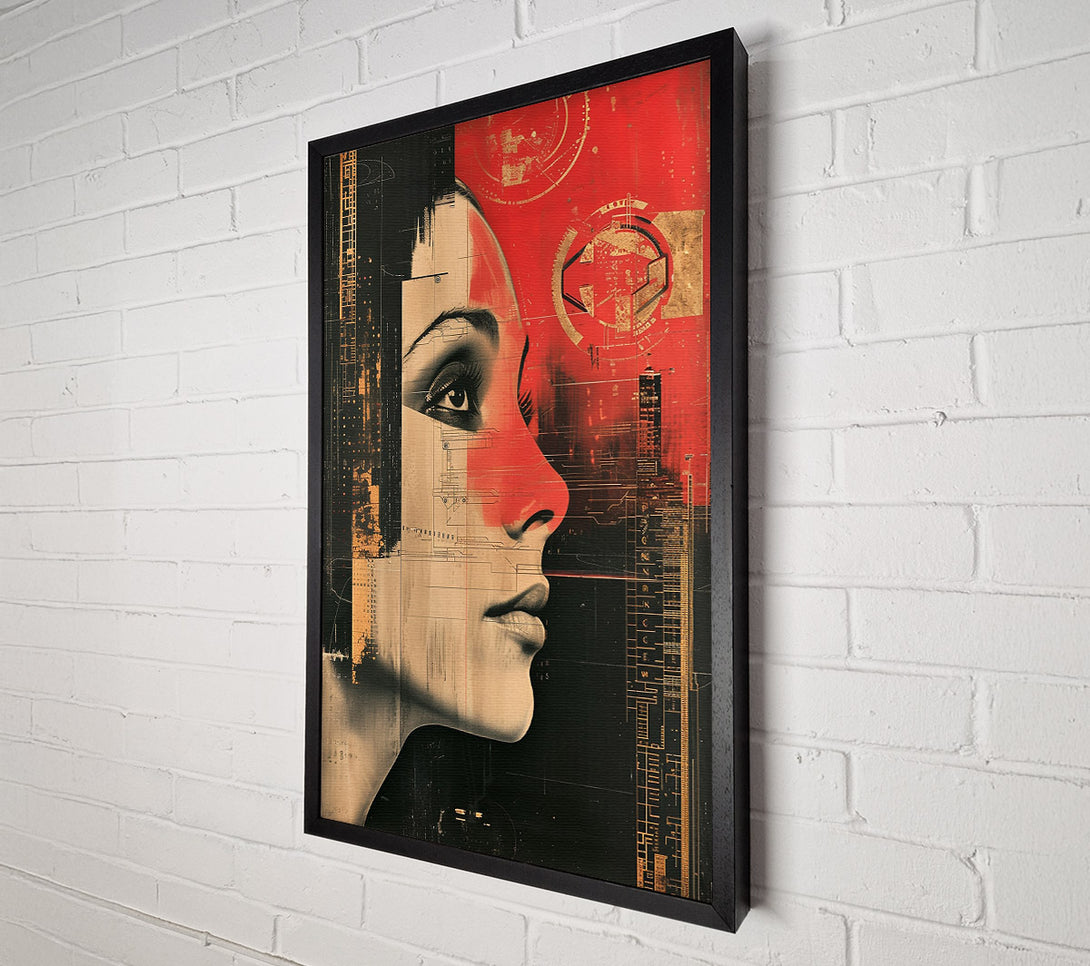  A Canvas Print of Crimson Profile Code Canvas Wall Art