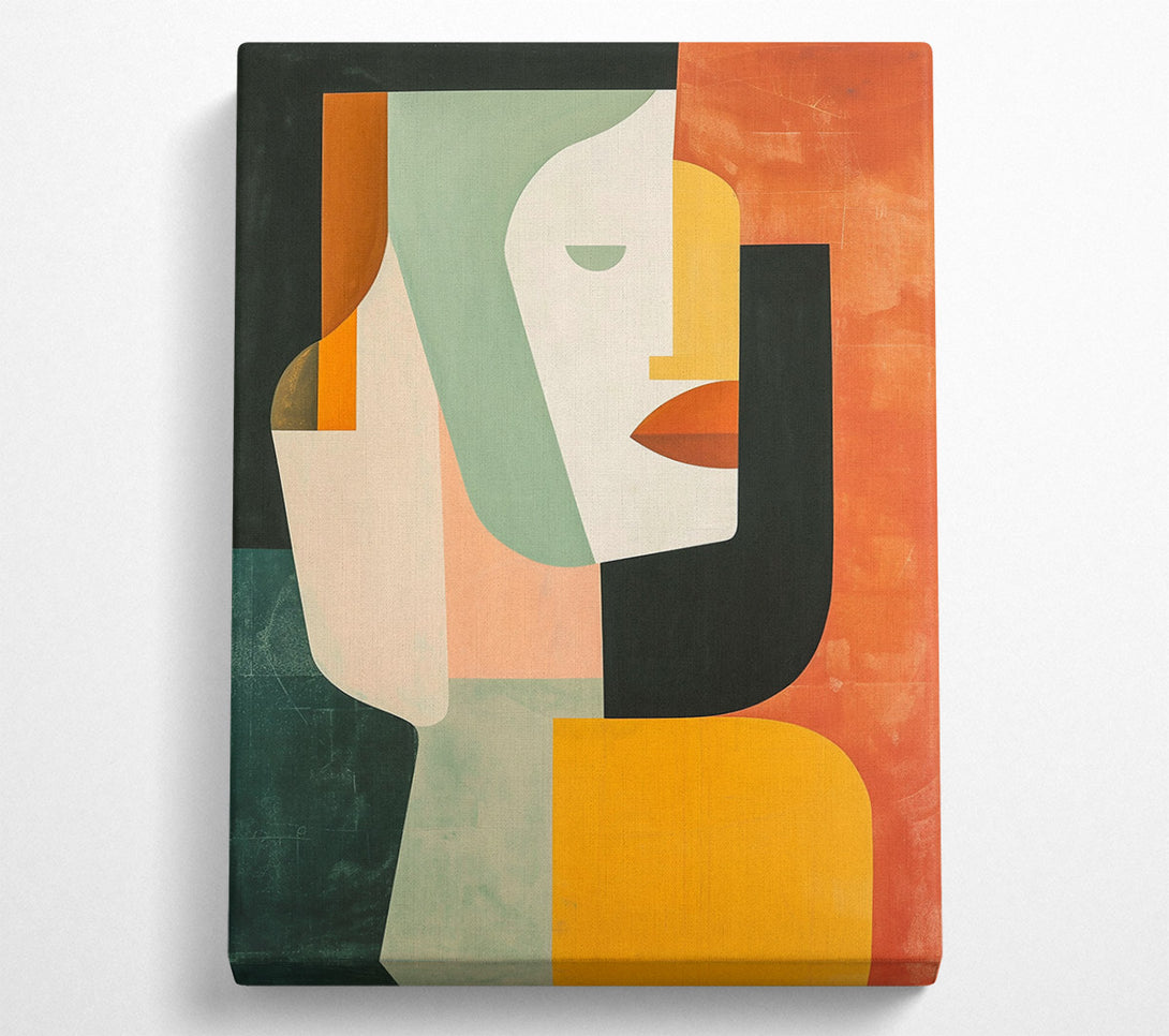  A Canvas Print of Orange Abstract Portrait Canvas Art