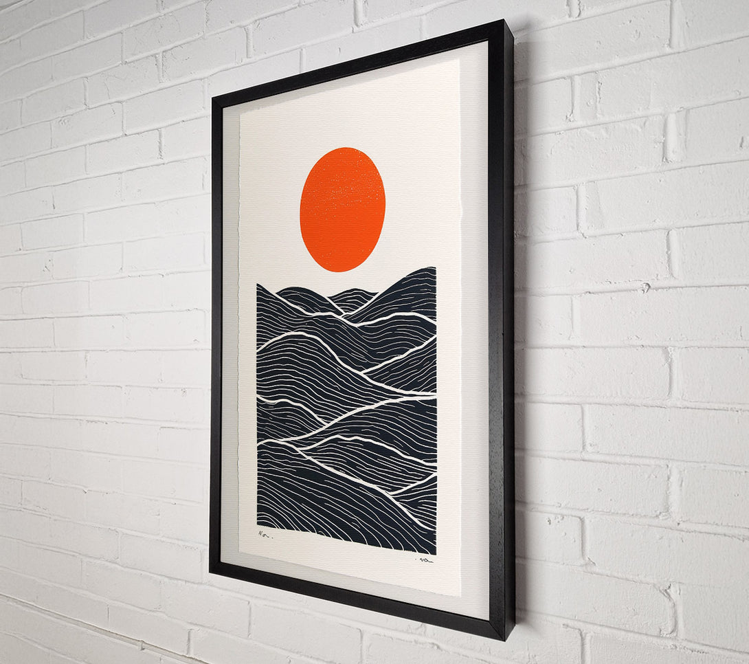  A Canvas Print of Orange Above Waves Canvas Print