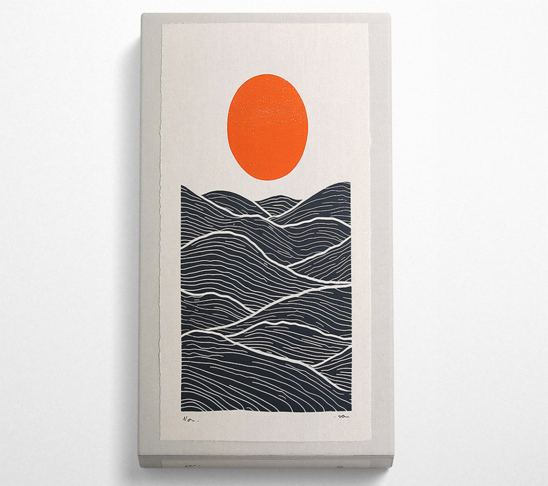  A Canvas Print of Orange Above Waves Canvas Print