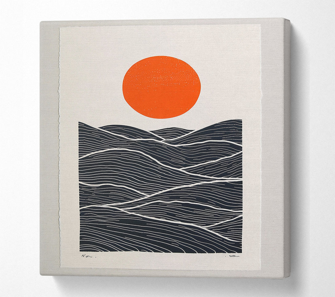 A Canvas Print of Orange Above Waves Canvas Print