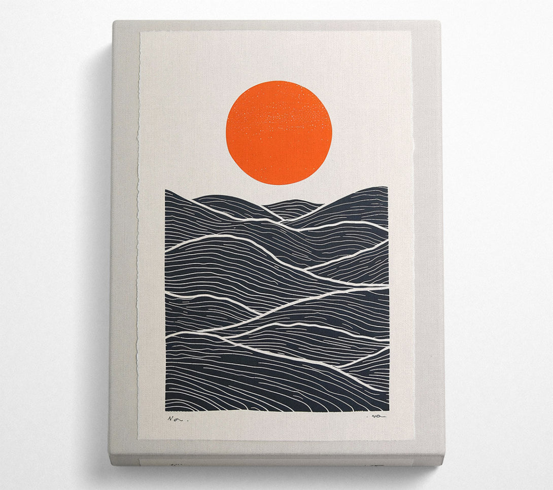  A Canvas Print of Orange Above Waves Canvas Print