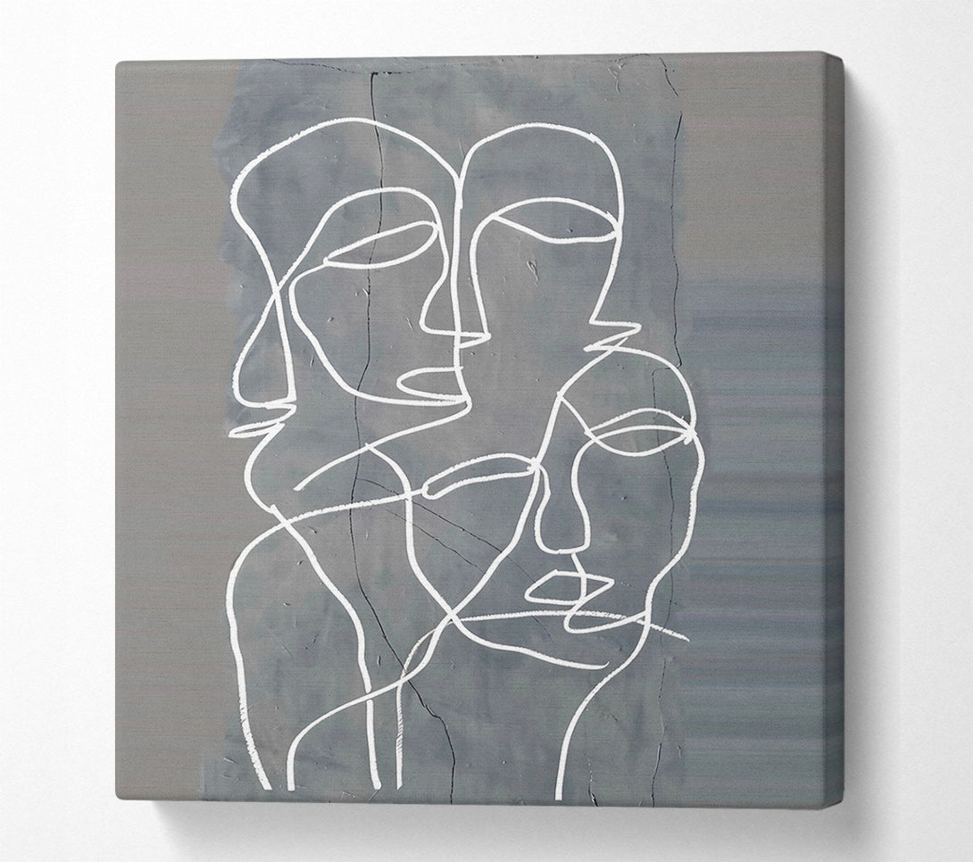  A Canvas Print of Silver Line Faces Canvas Art