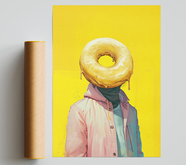 Yellow Donut Head Print