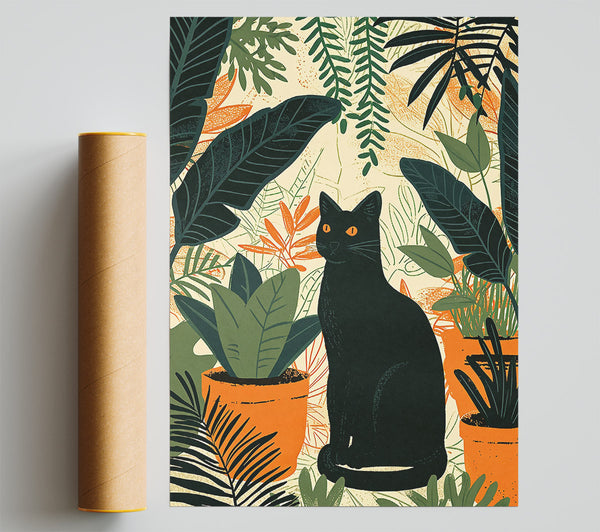 Orange Jungle Cat Poster