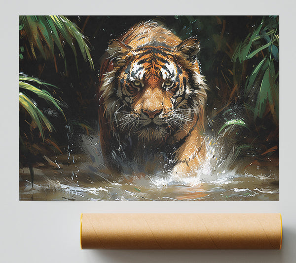 Golden Tiger'S Prowl Giclee Print