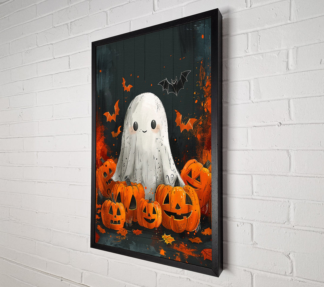 A Canvas Print of Orange Ghostly Delight Canvas Wall Art