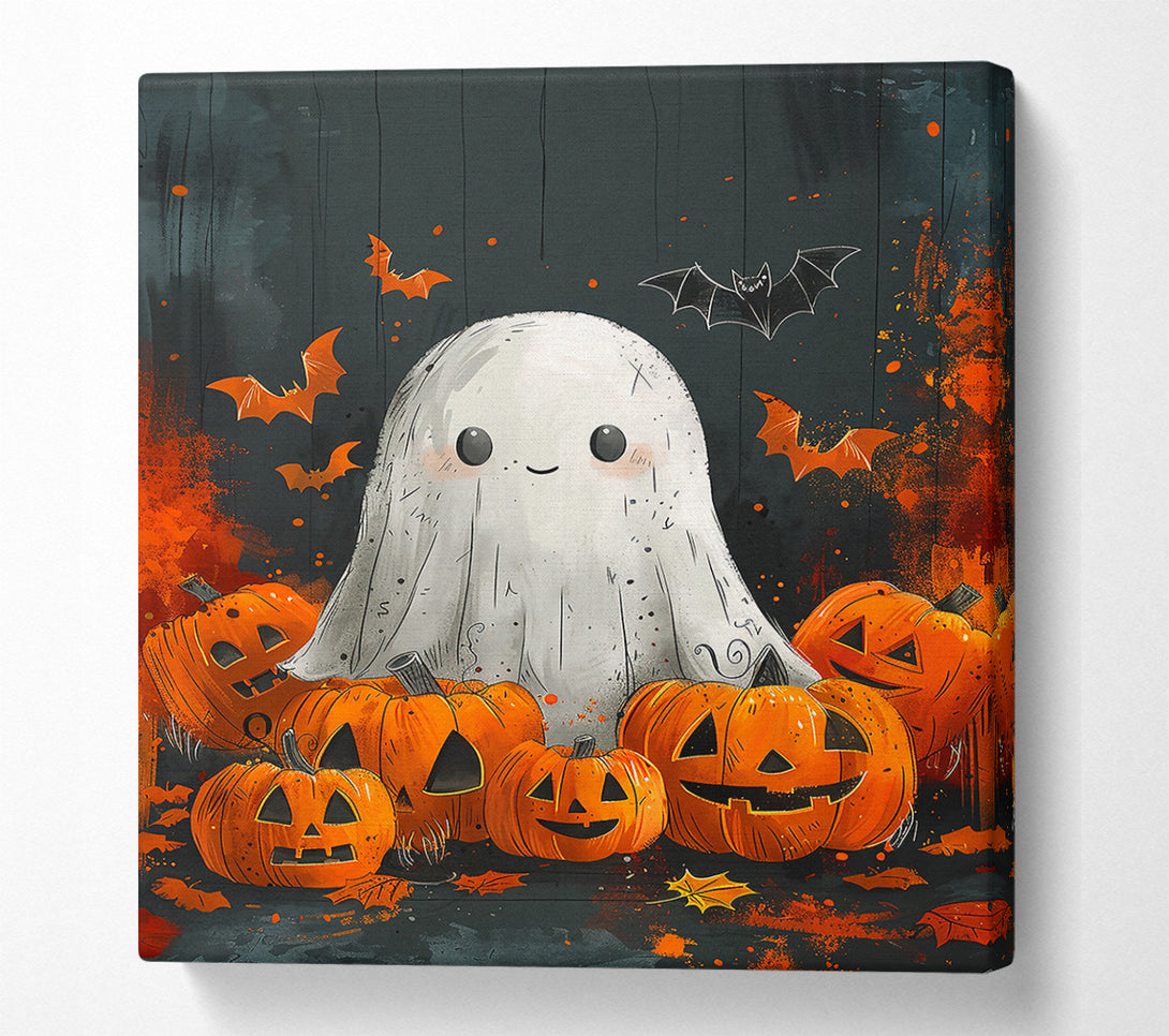  A Canvas Print of Orange Ghostly Delight Canvas Wall Art