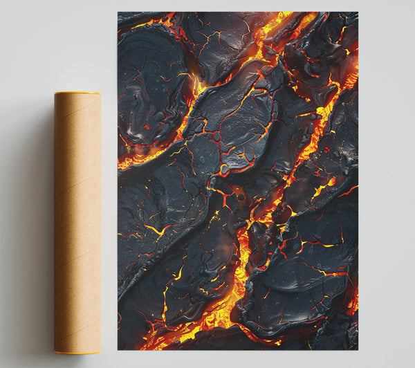 Black Lava Flow Giclee Print